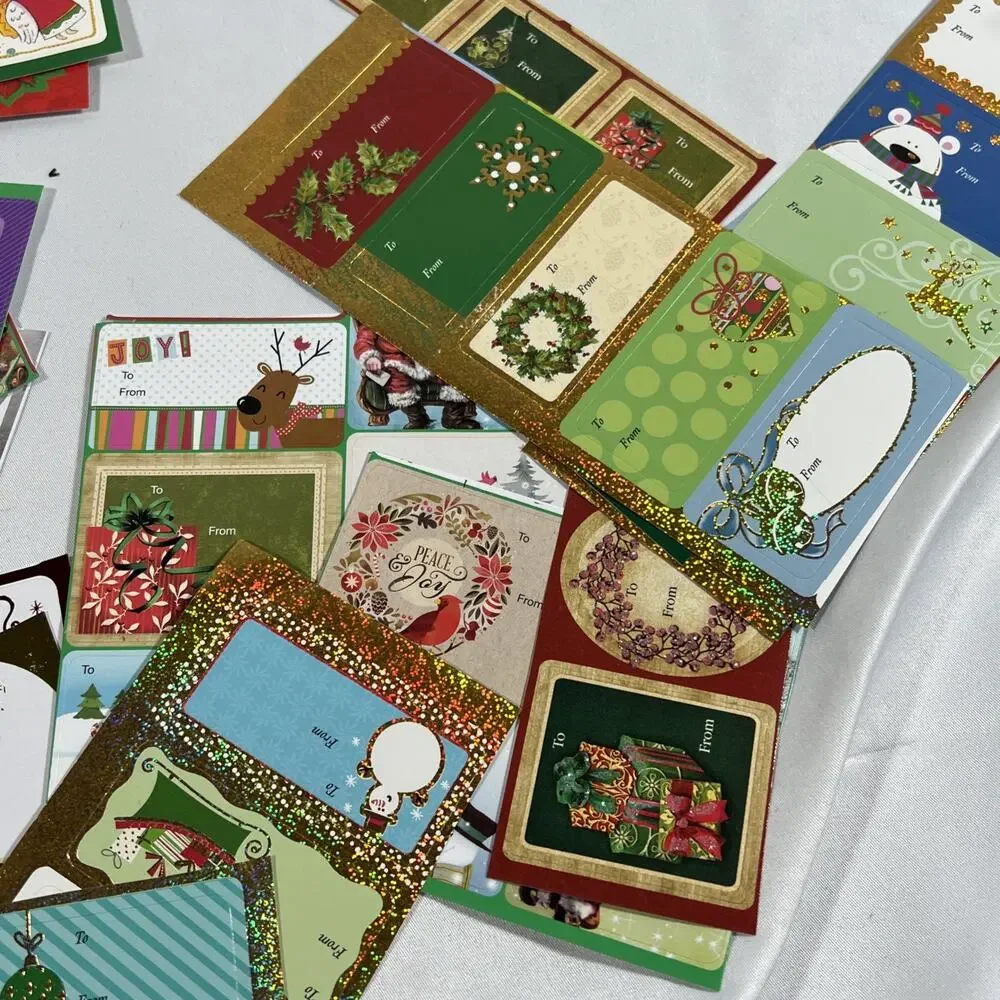 Vintage & Modern Christmas Gift Stickers Tags Labels 250+ Bears Cats Santa +more